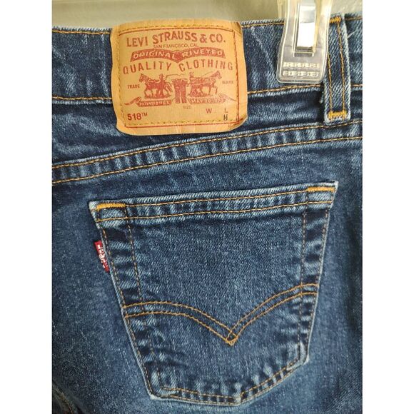 VTG Levi's 518 Super Low Stretch Bootcut Jeans Y2K Women Sz 9 JR Blue Fits 31” - Picture 3 of 5